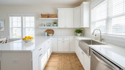 Spotless kitchen ready for guest check-in